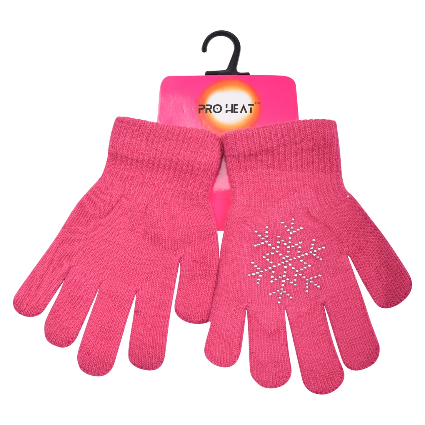 PRO HEAT™ Kids Thermal Magic Gloves - Rhinestone Snowflake (Assorted Colours)