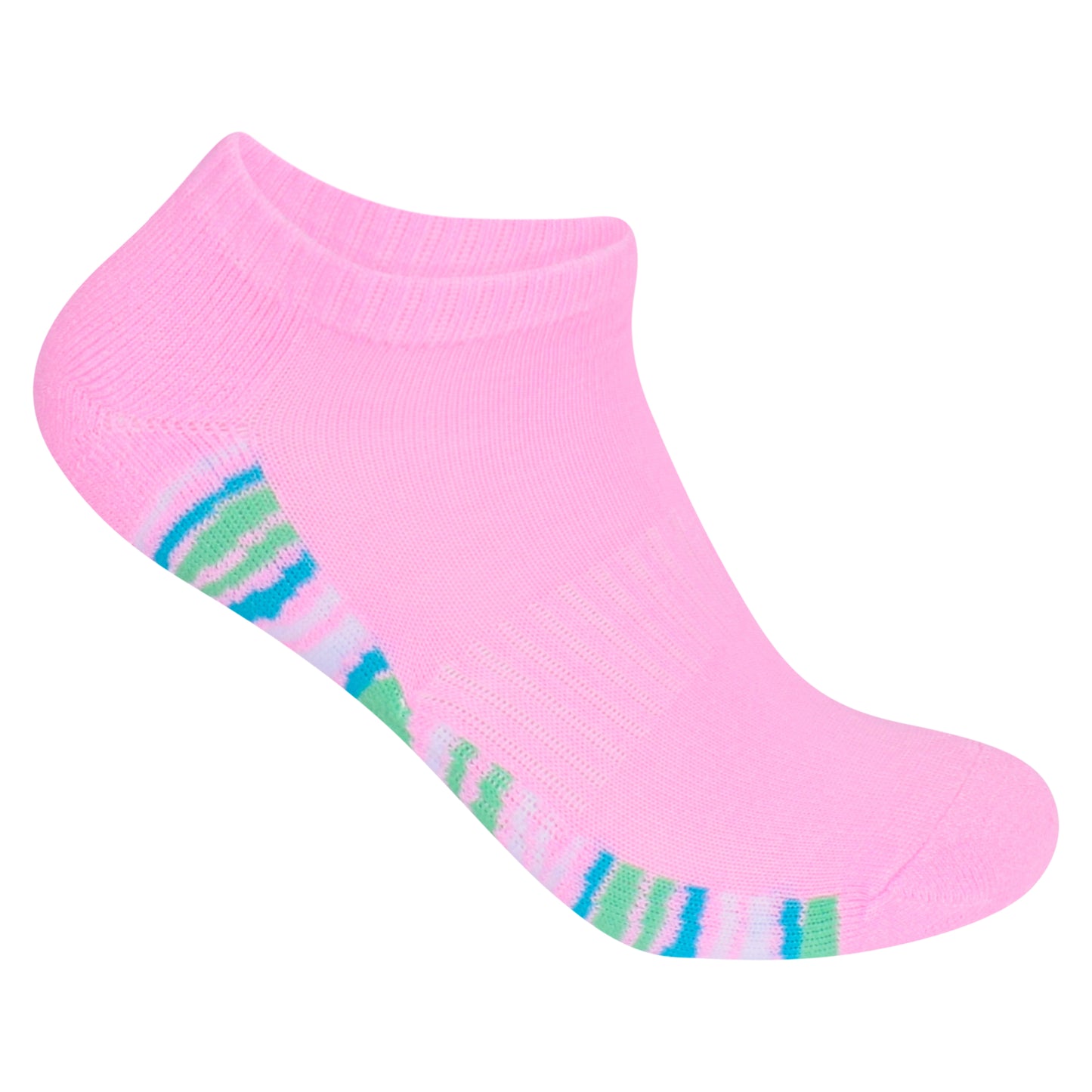 Ladies Cushioned Trainer Socks - Assorted Stripes (12 Pairs)