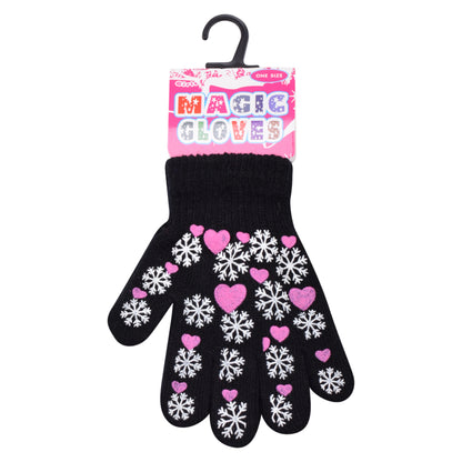 PRO HEAT™ Kids Thermal Magic Gloves - Snowflake/Heart (Assorted Colours)