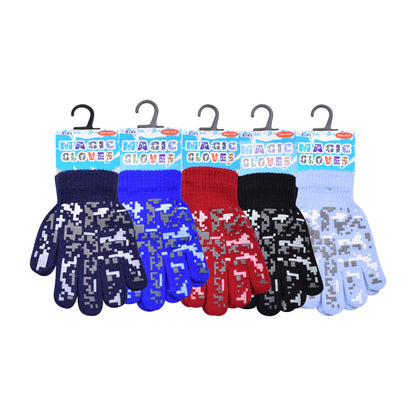 PRO HEAT™ Kids Thermal Magic Gloves - Blocks (Assorted Colours)