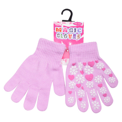 PRO HEAT™ Kids Thermal Magic Gloves - Snowflake/Heart (Assorted Colours)
