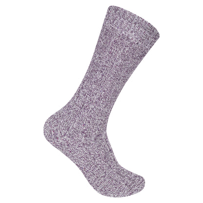 Ladies Long Chunky Wool Blend Socks - Assorted (12 Pairs)