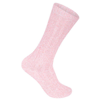 Ladies Long Chunky Wool Blend Socks - Assorted (12 Pairs)