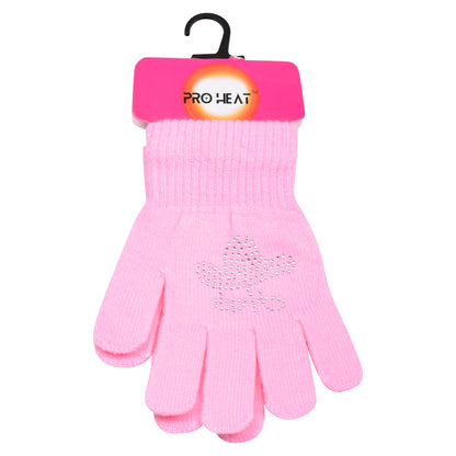 PRO HEAT™ Kids Thermal Magic Gloves - Rhinestones Tulip (Assorted Colours)