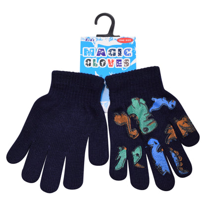 PRO HEAT™ Kids Thermal Magic Gloves - Dinosaur (Assorted Colours)