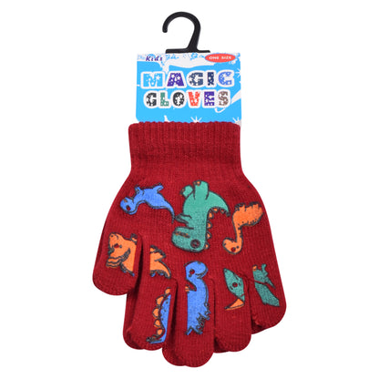 PRO HEAT™ Kids Thermal Magic Gloves - Dinosaur (Assorted Colours)