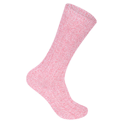 Ladies Long Chunky Wool Blend Socks - Assorted (12 Pairs)