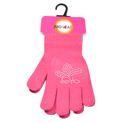 PRO HEAT™ Kids Thermal Magic Gloves - Rhinestones Tulip (Assorted Colours)