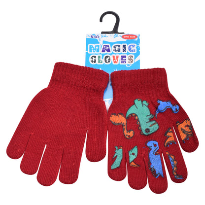 PRO HEAT™ Kids Thermal Magic Gloves - Dinosaur (Assorted Colours)