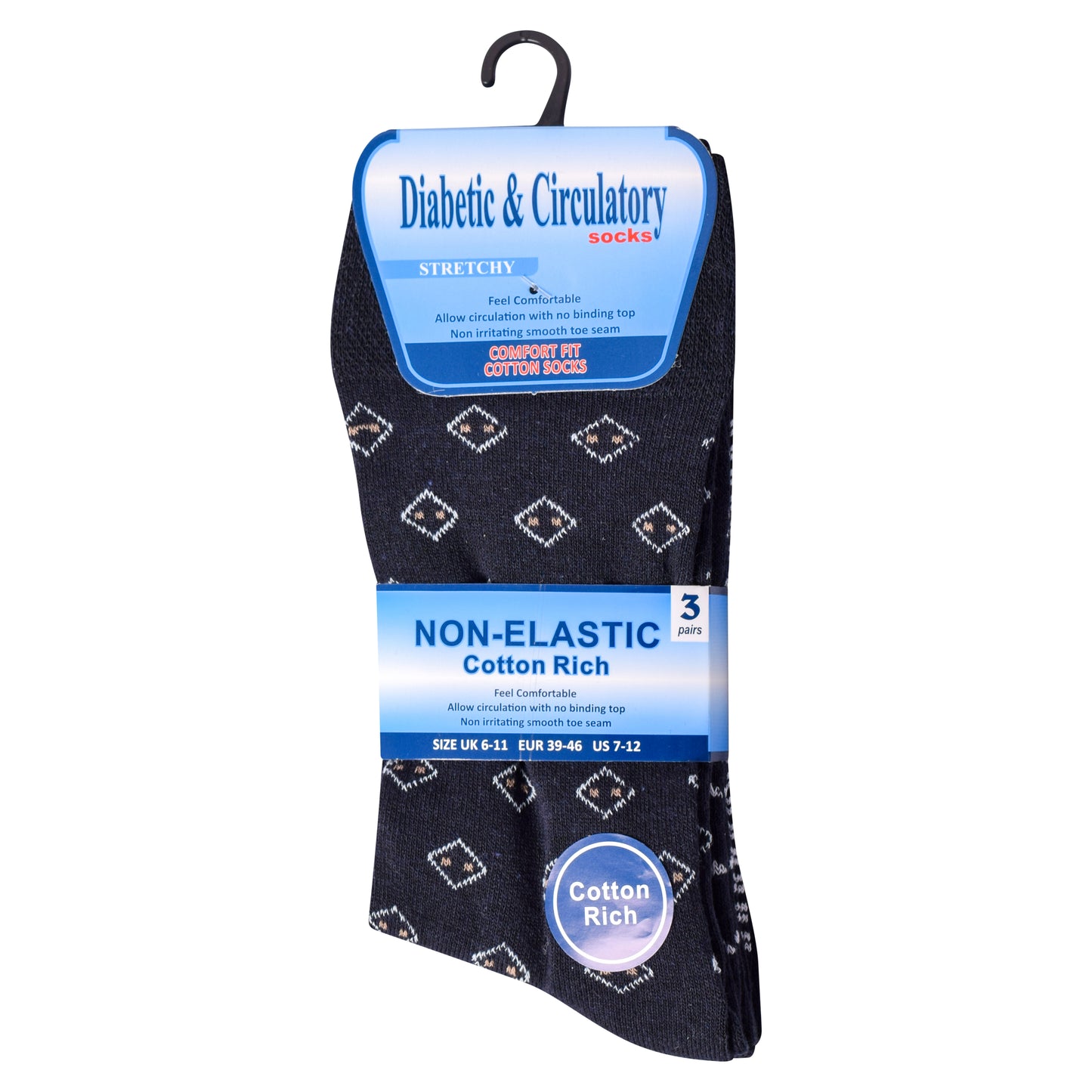 Mens Non Elastic Diabetic Socks - Formal V2 (12 Pairs)