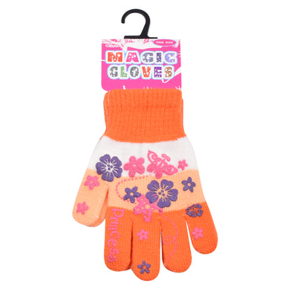 PRO HEAT™ Kids Thermal Magic Gloves - Princess Floral (Assorted Colours)