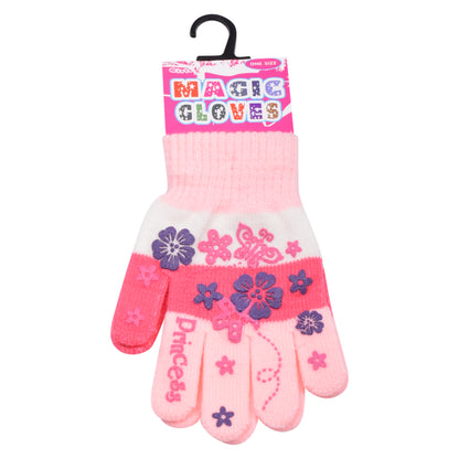 PRO HEAT™ Kids Thermal Magic Gloves - Princess Floral (Assorted Colours)
