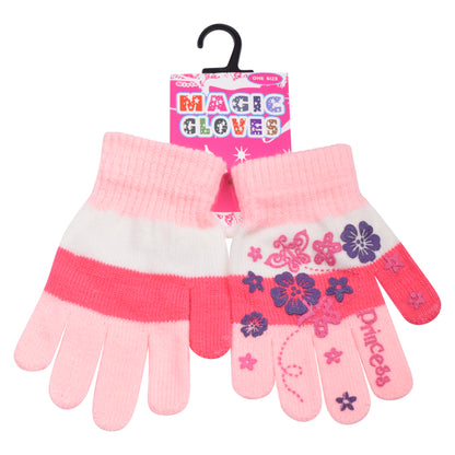 PRO HEAT™ Kids Thermal Magic Gloves - Princess Floral (Assorted Colours)