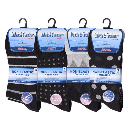 Mens Non Elastic Diabetic Socks - Classy (12 Pairs)