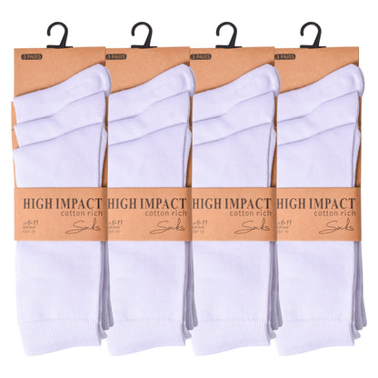 Mens Dress Socks - White (12 Pairs)