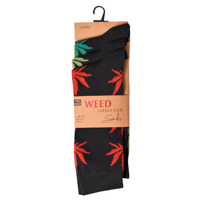 Mens Dress Socks - Mix Ganja leaf (12 Pairs)