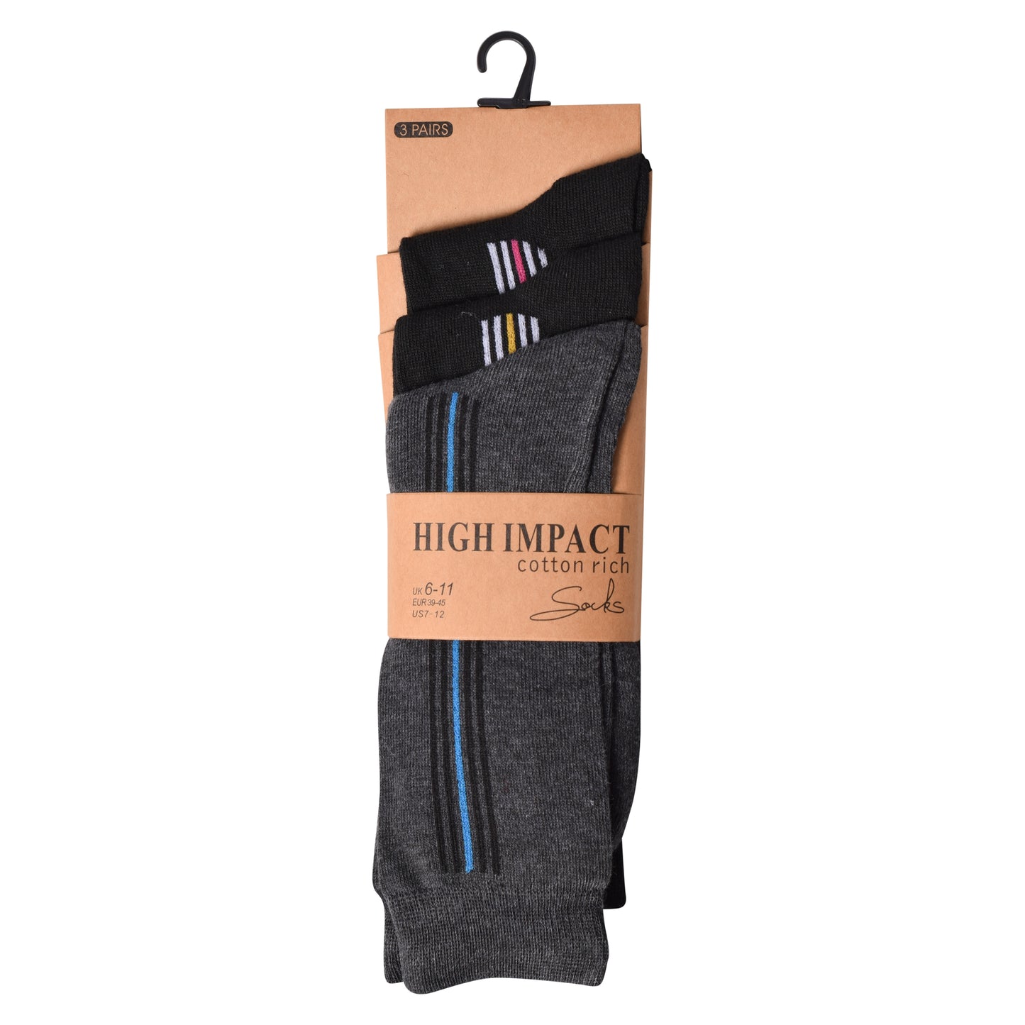 Mens Dress Socks - Striped (12 Pairs)