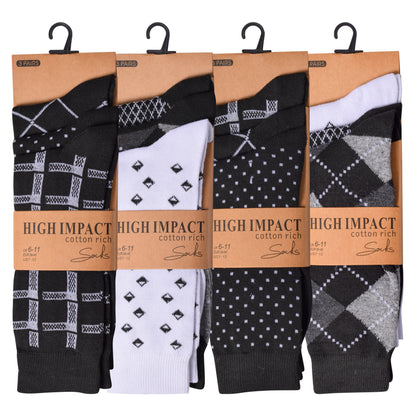 Mens Dress Socks - Argyle (12 Pairs)