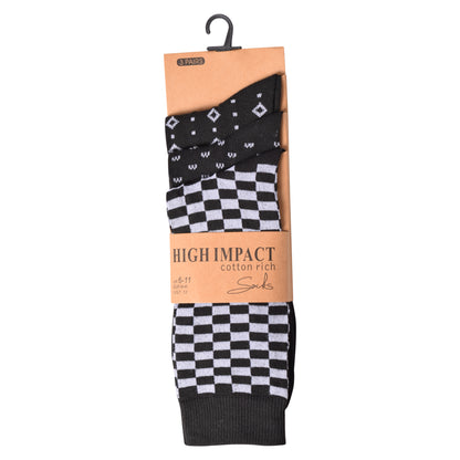 Mens Dress Socks - Multi Pattern Assorted (12 Pairs)