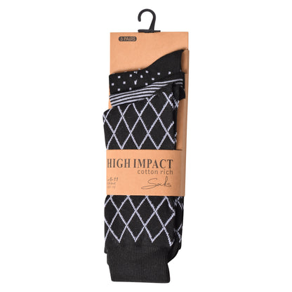 Mens Dress Socks - Multi Pattern Assorted (12 Pairs)