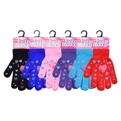 PRO HEAT™ Kids Thermal Magic Gloves - Hearts (Assorted Colours)