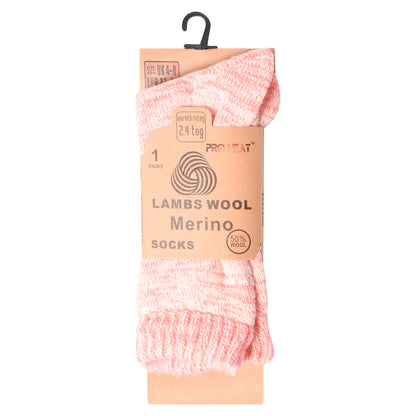 Ladies Merino Lambs Wool Socks - Melange Assorted (12 Pairs)