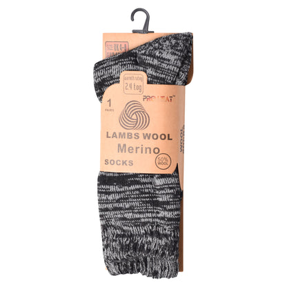 Ladies Merino Lambs Wool Socks - Melange Assorted (12 Pairs)