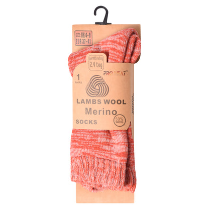 Ladies Merino Lambs Wool Socks - Melange Assorted (12 Pairs)