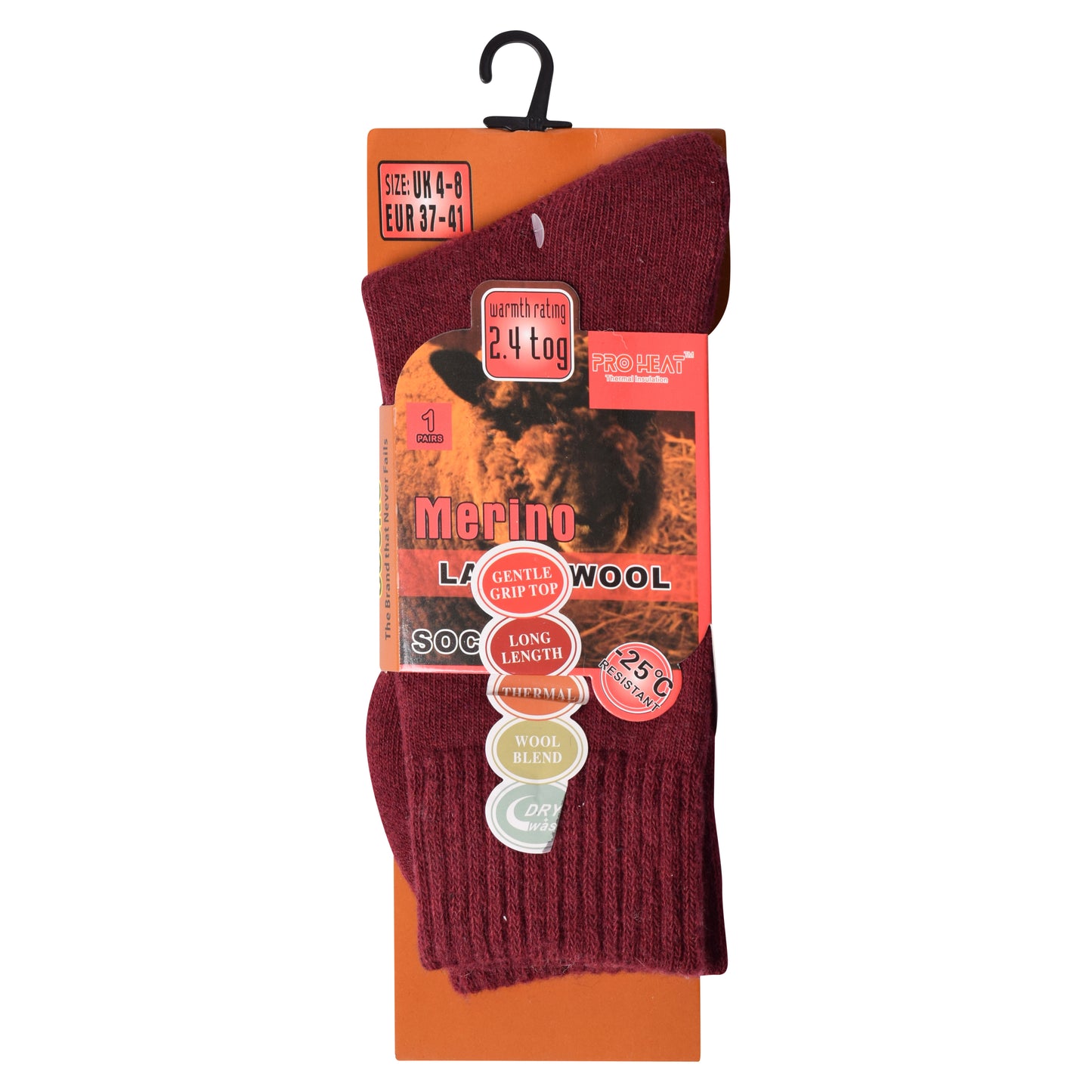 Ladies Merino Lambs Wool Socks - Plain Assorted (12 Pairs)