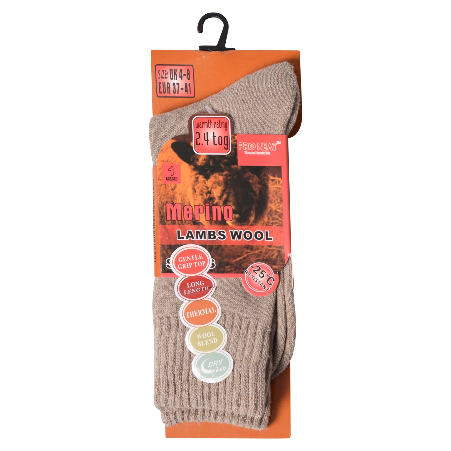 Ladies Merino Lambs Wool Socks - Plain Assorted (12 Pairs)