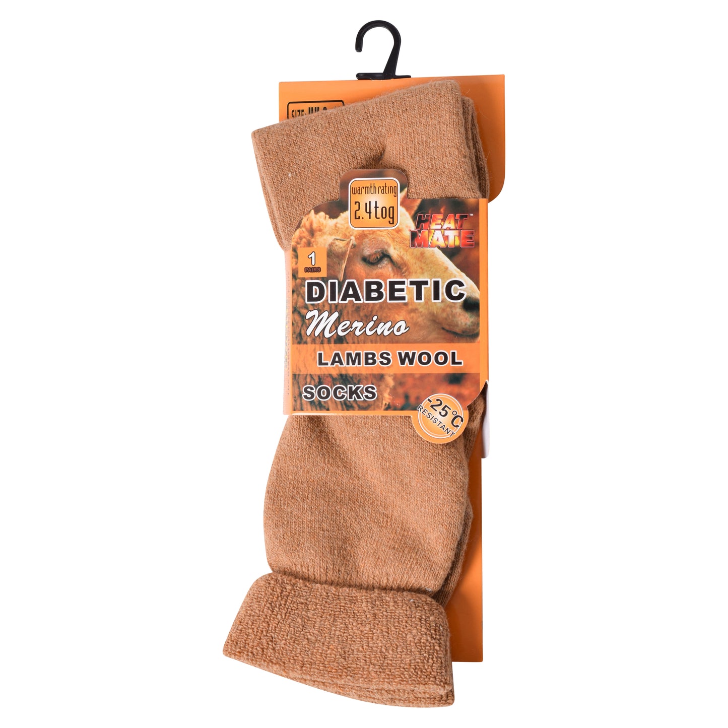 Mens Diabetic Merino Lambs Wool Socks -Assorted (12 Pairs)