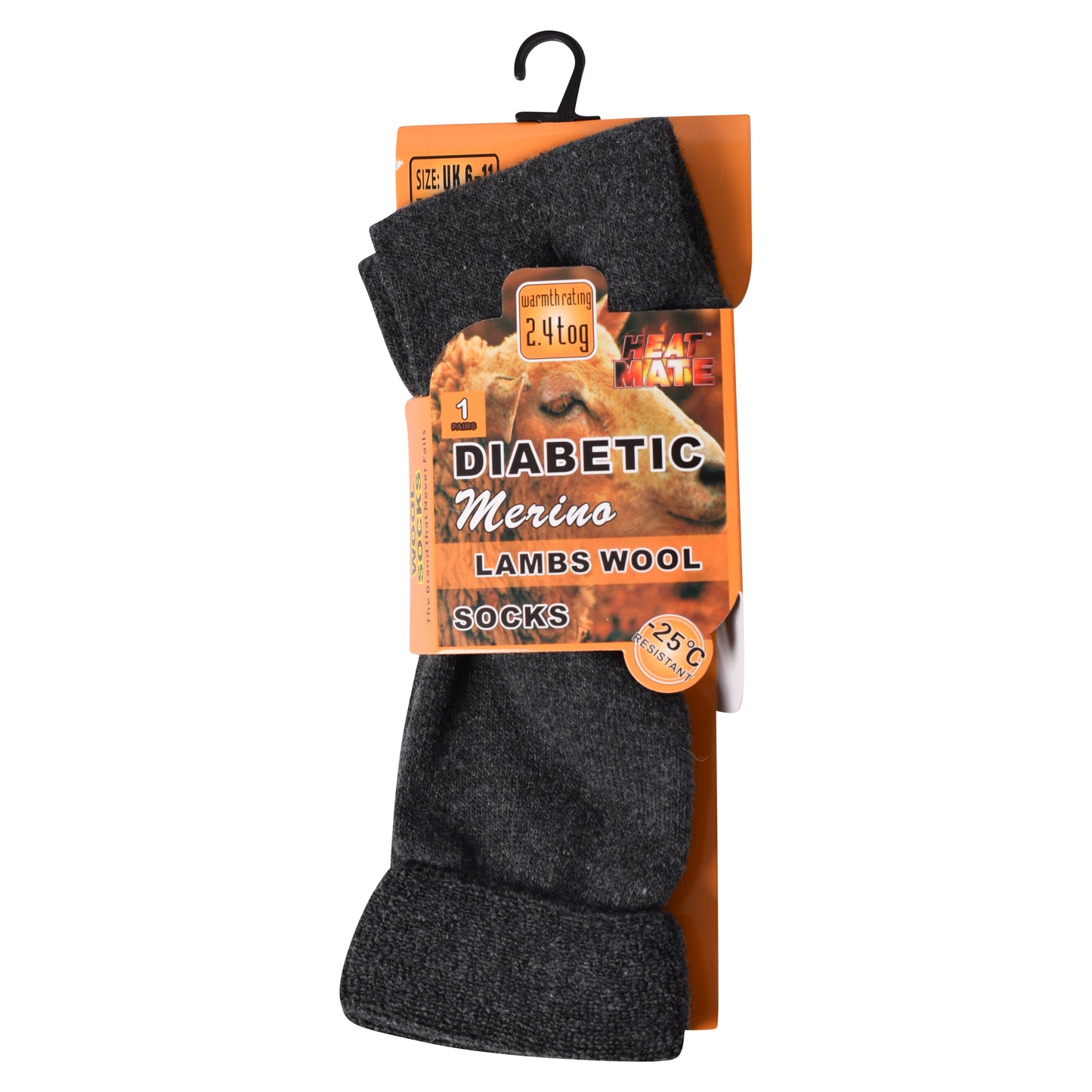 Mens Diabetic Merino Lambs Wool Socks -Assorted (12 Pairs)