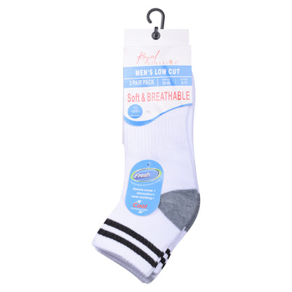Mens Cushioned Trainer Socks - White/Grey (12 Pairs)