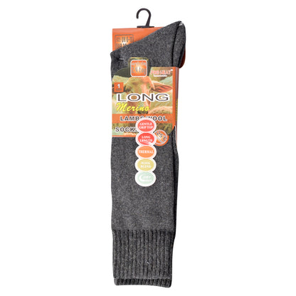 Mens Merino Lambs Wool Long Socks - Assorted (12 Pairs)