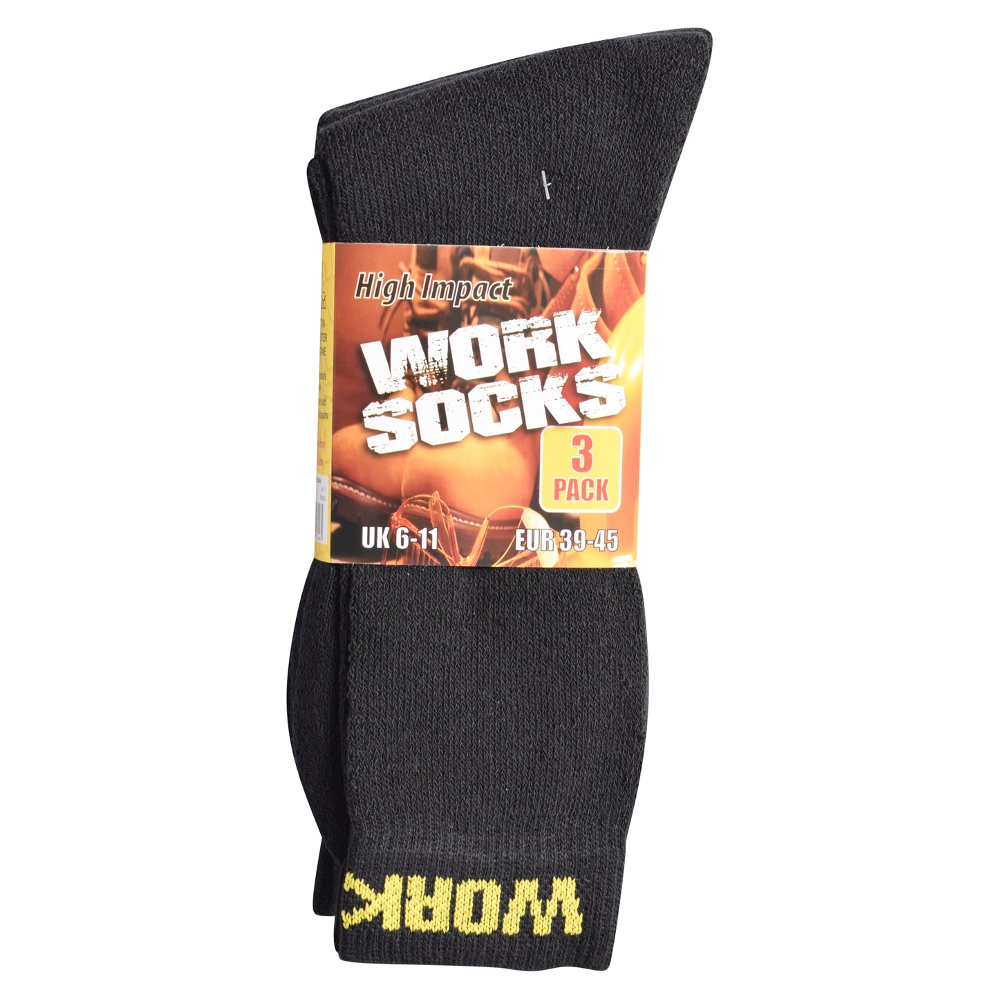 Mens Heavy Duty Chunky Work Socks - Black V17 (12 Pairs)