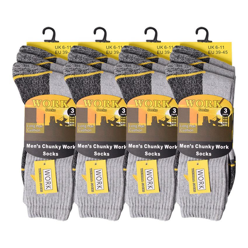 Mens Heavy Duty Chunky Work Socks V4 (12 Pairs)