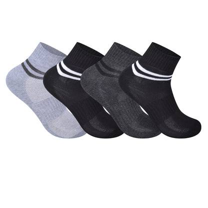 Mens Cushioned Trainer Socks - Assorted Striped (12 Pairs)