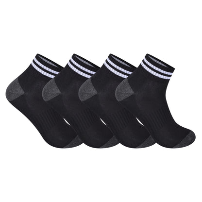Mens Cushioned Trainer Socks - Black/Grey (12 Pairs)