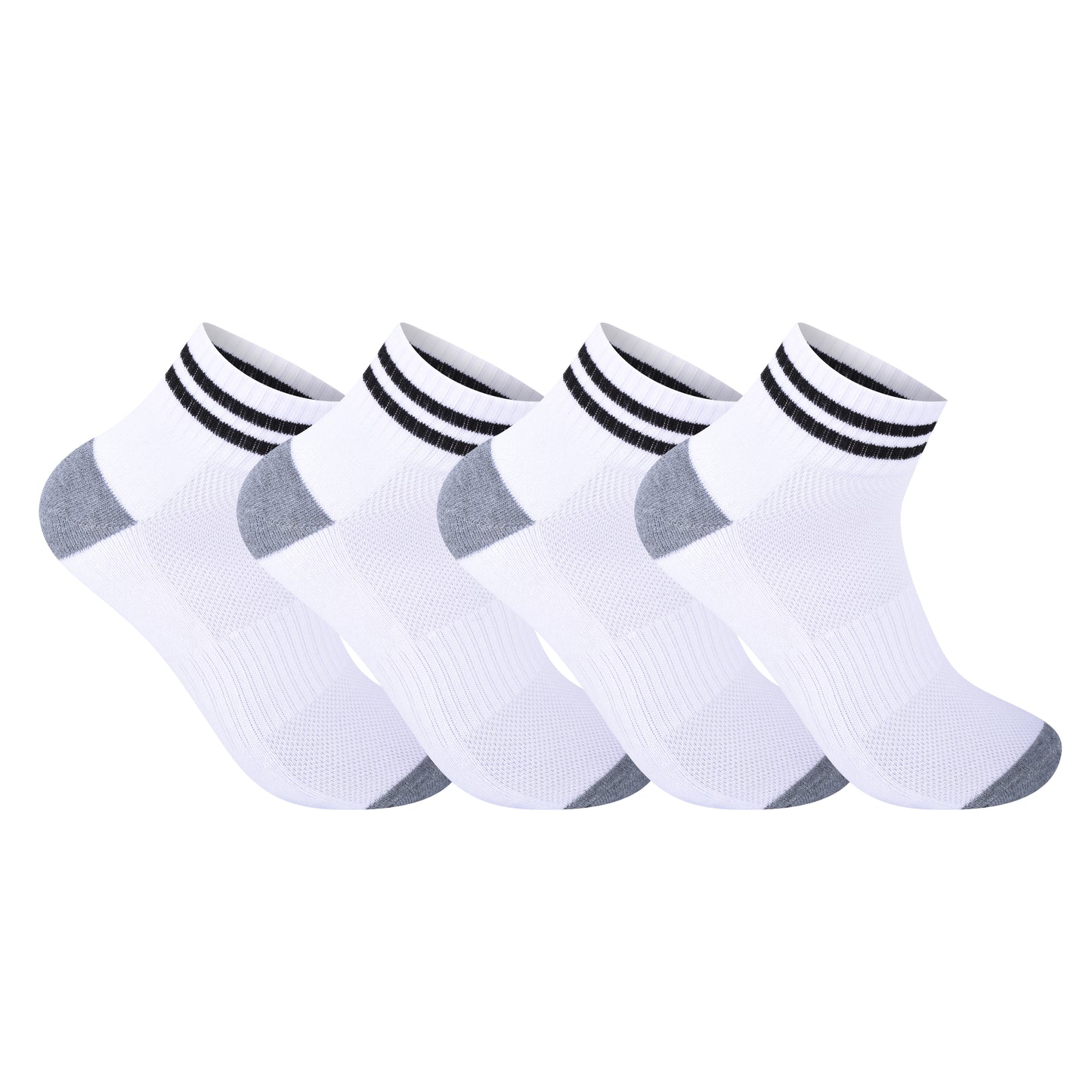 Mens Cushioned Trainer Socks - White/Grey (12 Pairs)