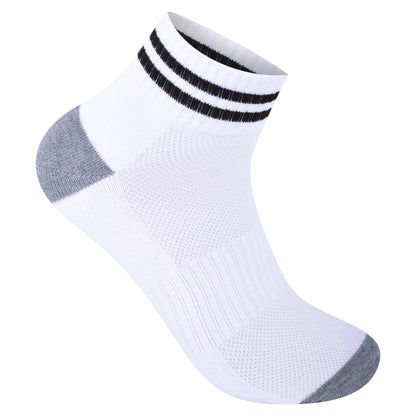 Mens Cushioned Trainer Socks - White/Grey (12 Pairs)