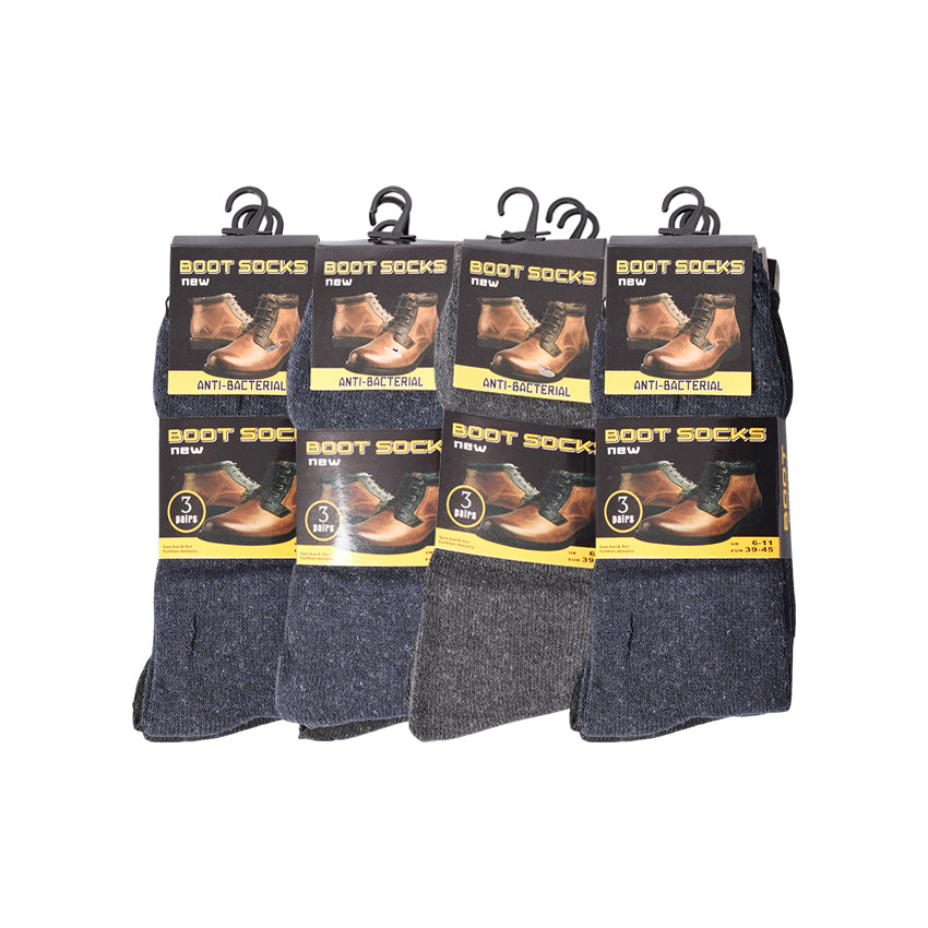 Mens Boot Socks Assorted Colours BNG V1 (12 Pairs)
