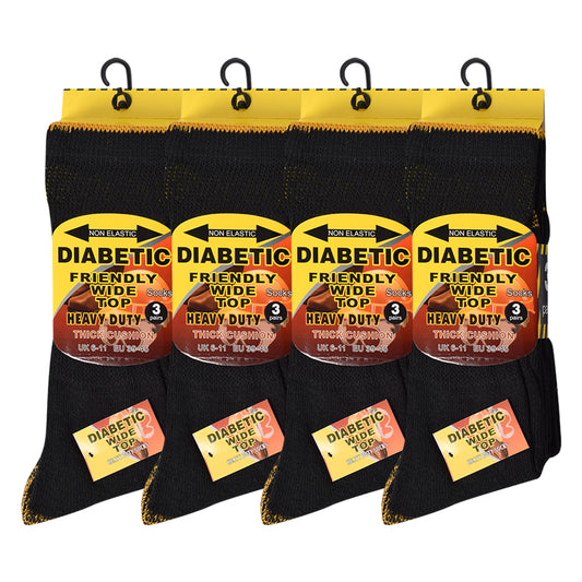 Mens Heavy Duty Chunky Diabetic Work Socks V3 (12 Pairs)