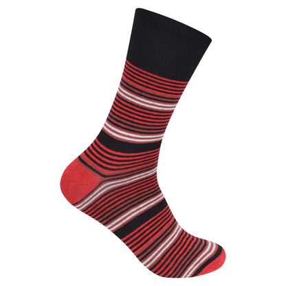 Mens Non Elastic Diabetic Socks - Bright Stripes (12 Pairs)