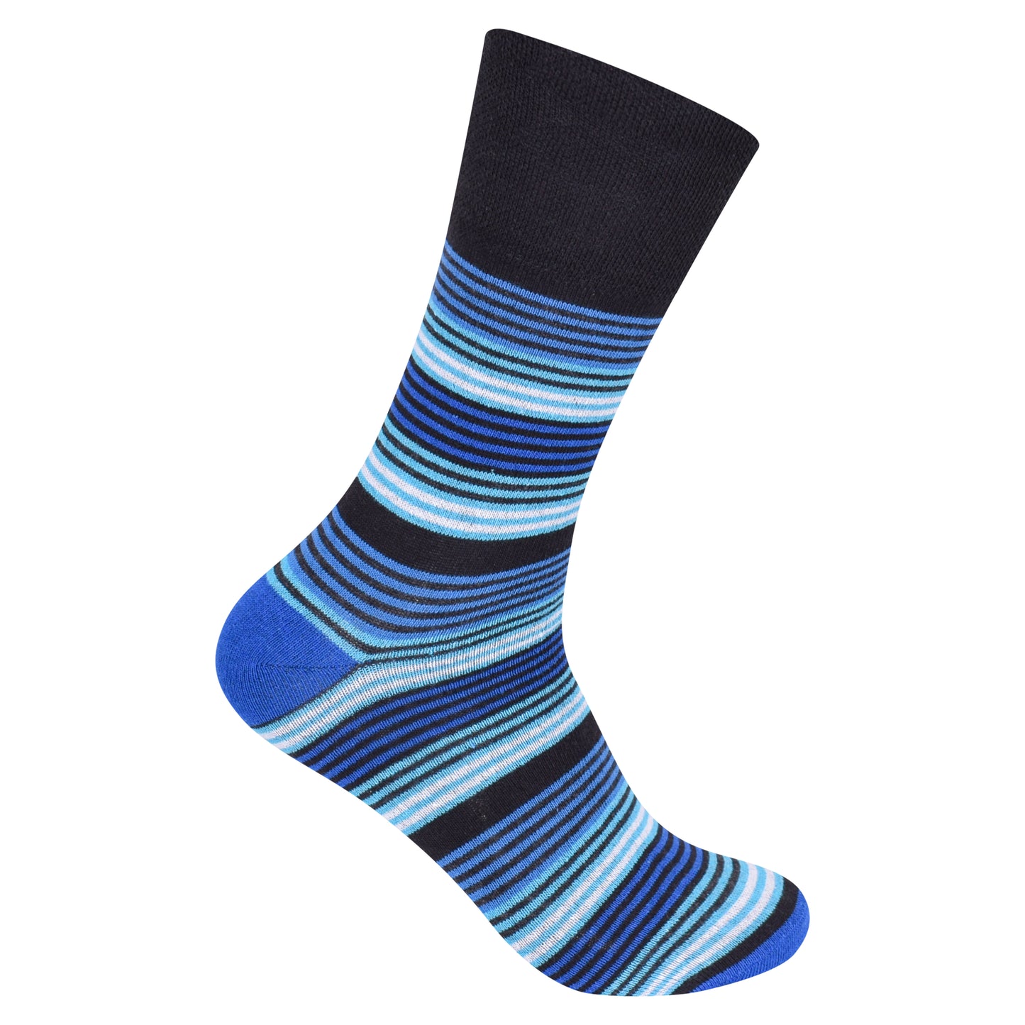 Mens Non Elastic Diabetic Socks - Bright Stripes (12 Pairs)