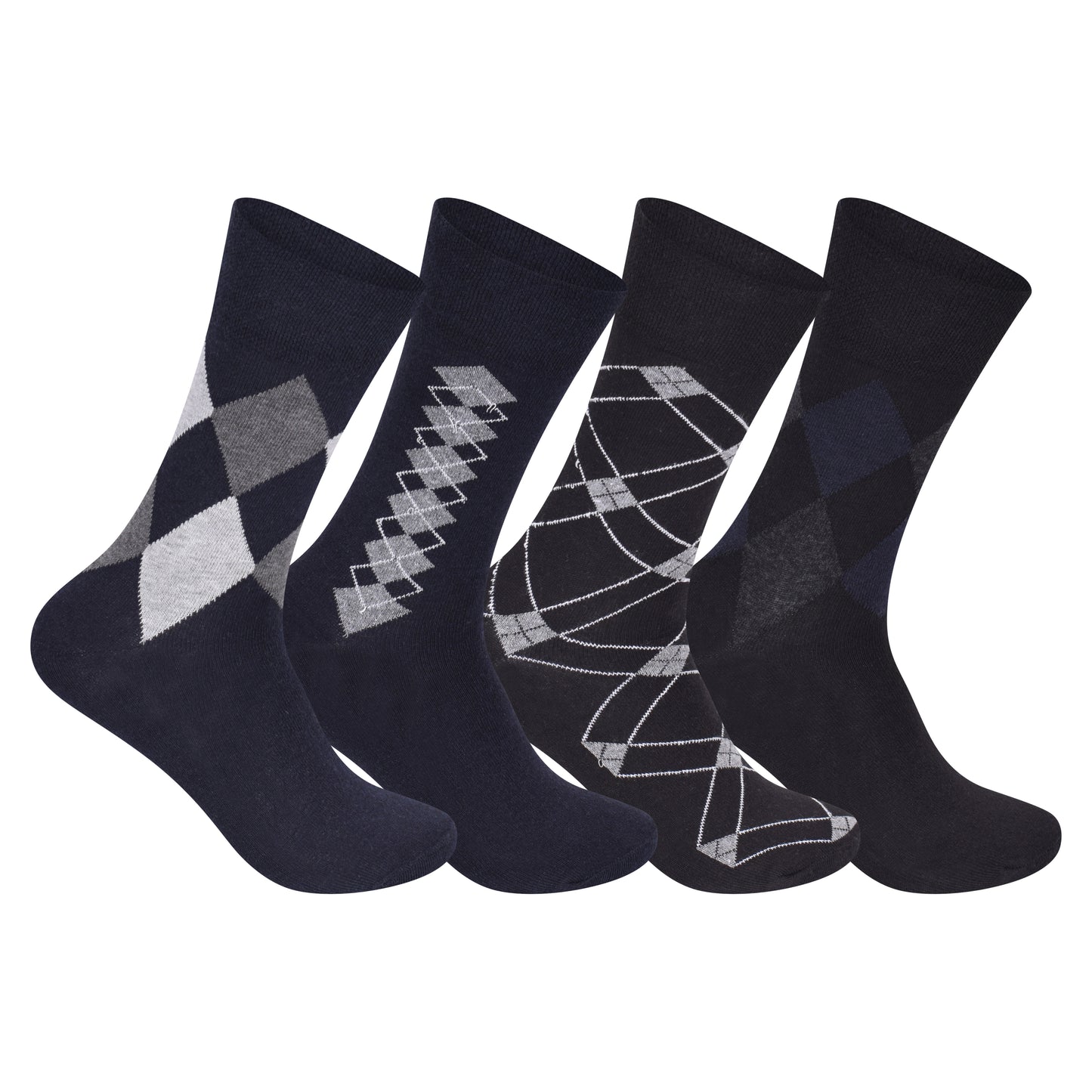 Mens Non Elastic Diabetic Socks - Argyle V3 (12 Pairs)