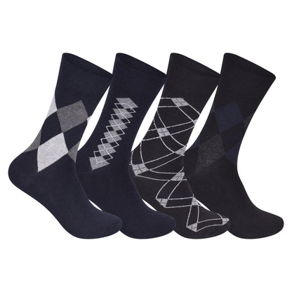 Mens Non Elastic Diabetic Socks - Argyle V3 (12 Pairs)