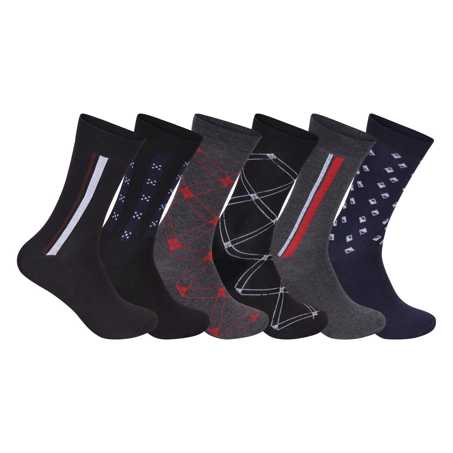 Mens Dress Socks - Multi-Pattern (12 Pairs)