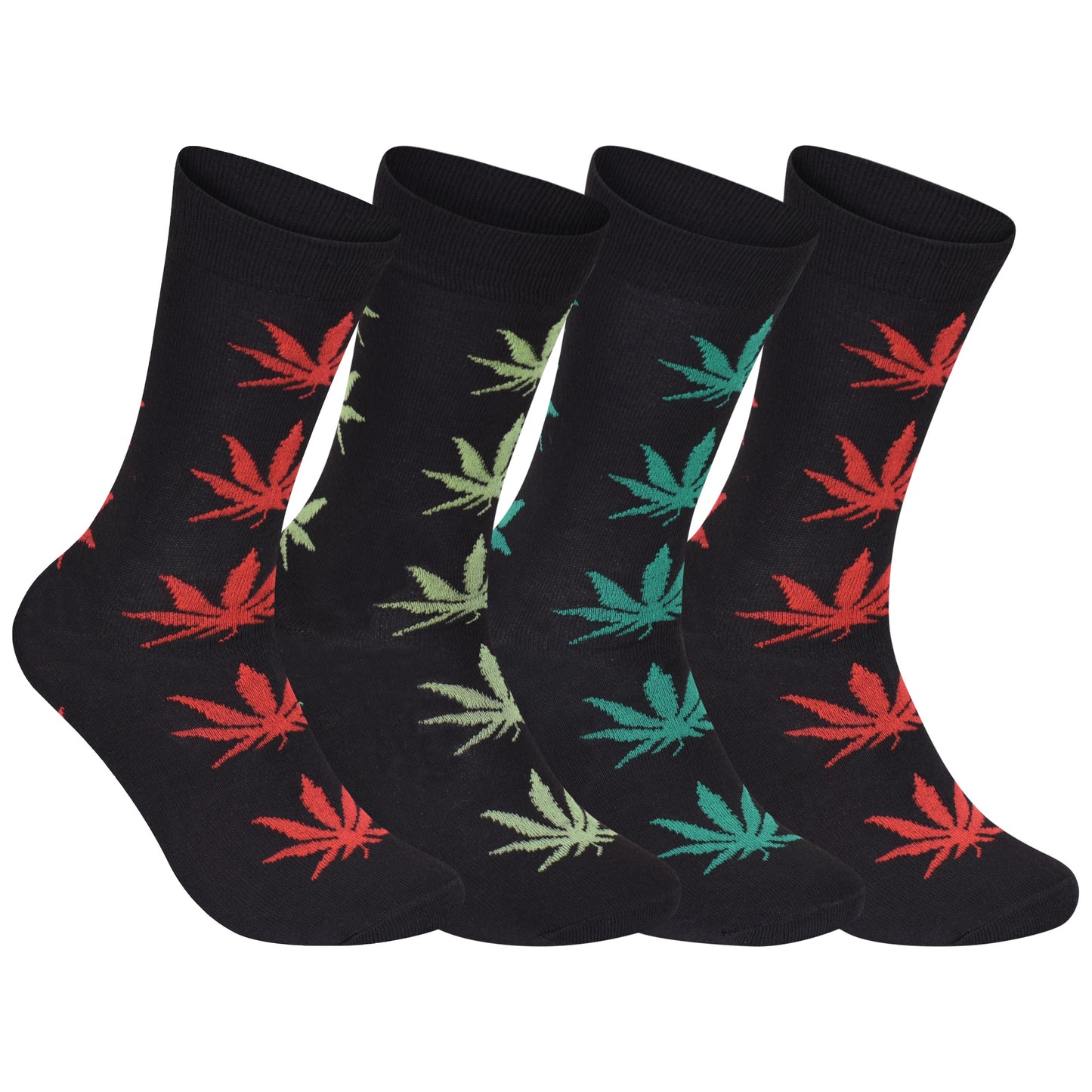 Mens Dress Socks - Mix Ganja leaf (12 Pairs)