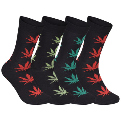 Mens Dress Socks - Mix Ganja leaf (12 Pairs)