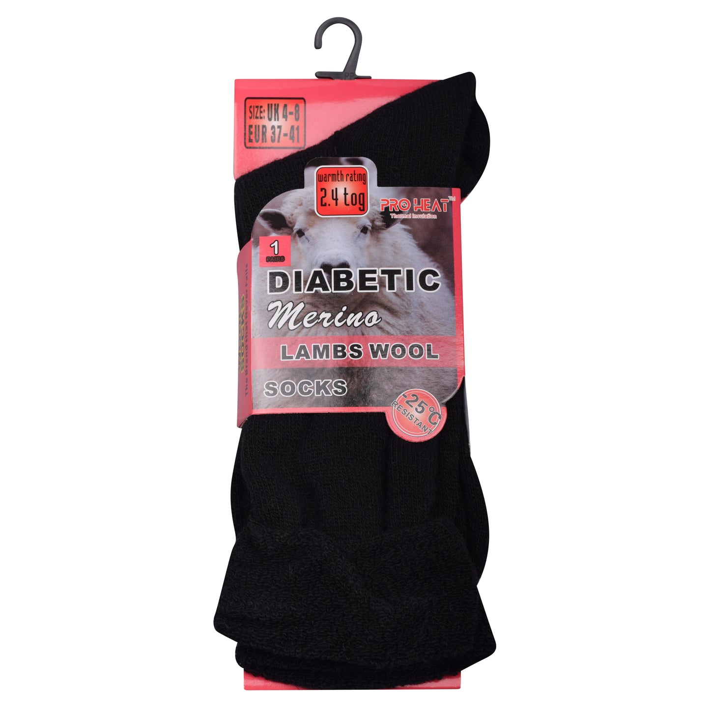 Ladies Diabetic Merino Lambs Wool Socks - Assorted (12 Pairs)